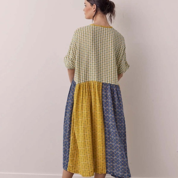 Amente's 100% cotton contrast midi dress - Picture 2 of 10